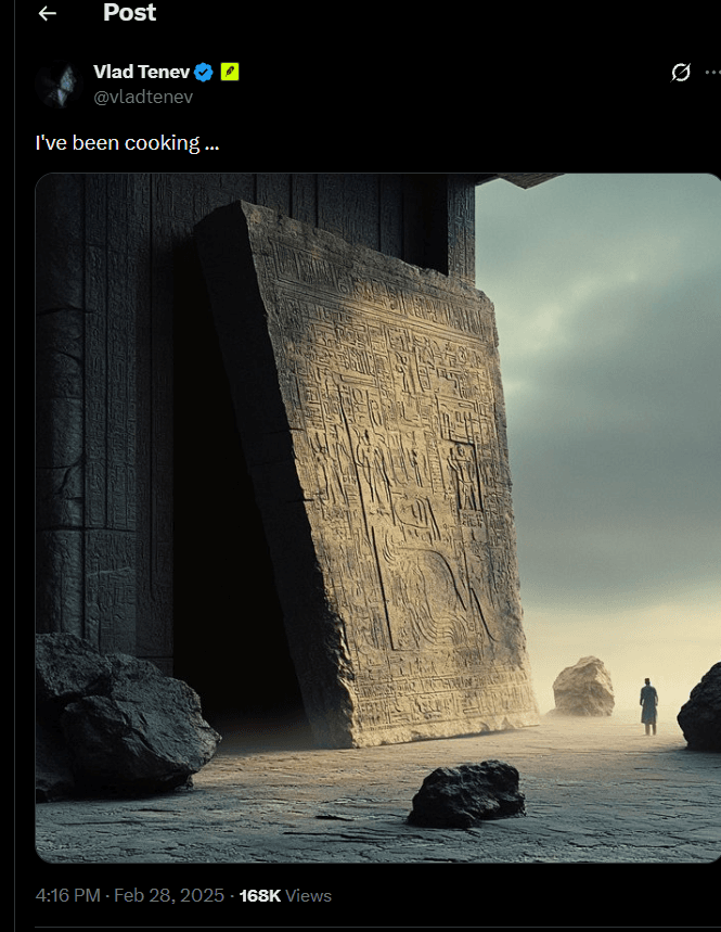 Screenshot of Vlad Tenev’s post: I’ve been cooking ...